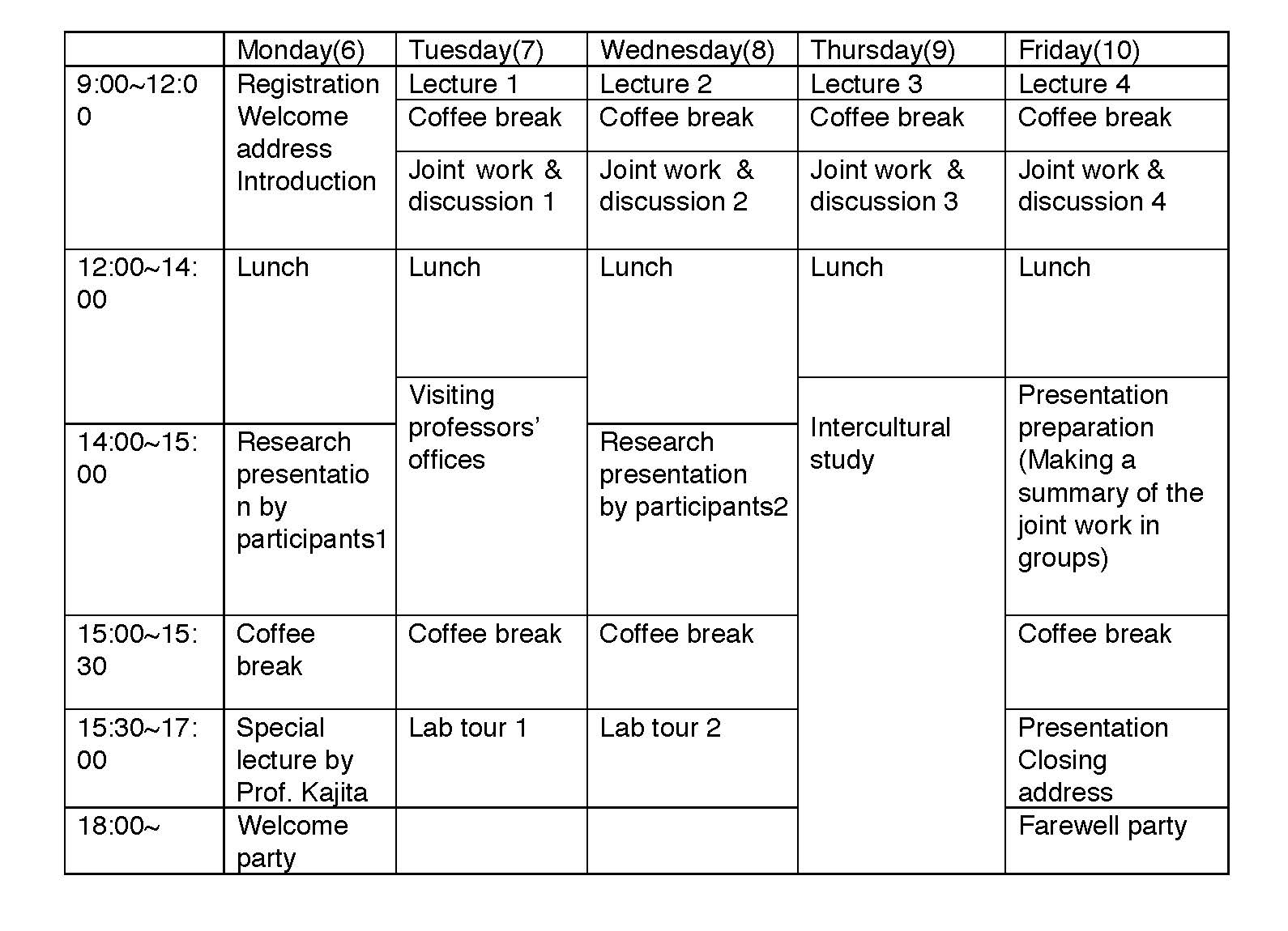 schedule